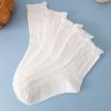 5pairs Solid Crew Socks