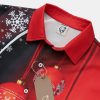 Christmas Decoration Chest Pocket Short Sleeve Shirt