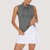 Women's Polo T-Shirts Sleeveless Tennis Golf Tee Shirts 4-Button