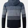 Zip Up Striped Hooded Sweater