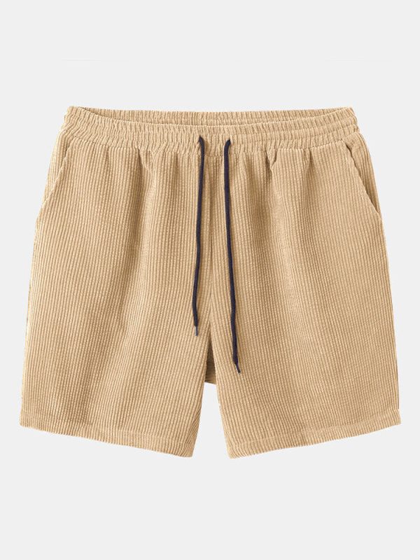 Corduroy Short Sleeved Revere Collar Shirt & Corduroy 5" Shorts