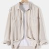 Long Sleeved Corduroy Button Up Shirt With Pockets