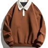 Relax Fit Contrast Polo Sweatshirt