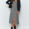Sexy Square Collar Printed Split Dress