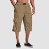 afbb073193c43f22fa6aa5fe025a855ea88c7572f380e0119add3fa138b3430e.jpg Men Summer Casual 3/4 Long Cargo Shorts Twill Cotton Elastic Waist Multiple Pockets Comfortable Capris Trousers