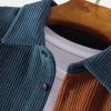 Corduroy Patchwork Long Sleeve Shirts