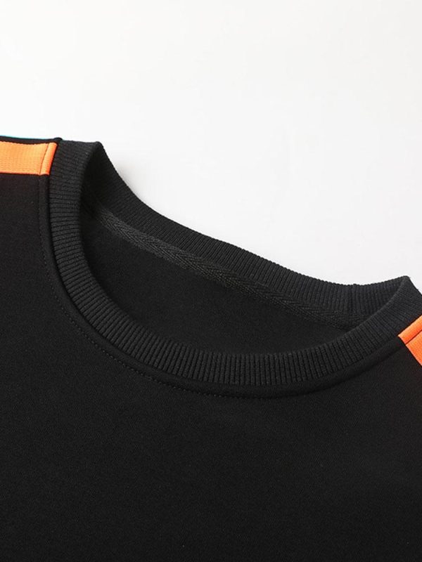 Contrast Webbing Crew Neck Sweatshirt
