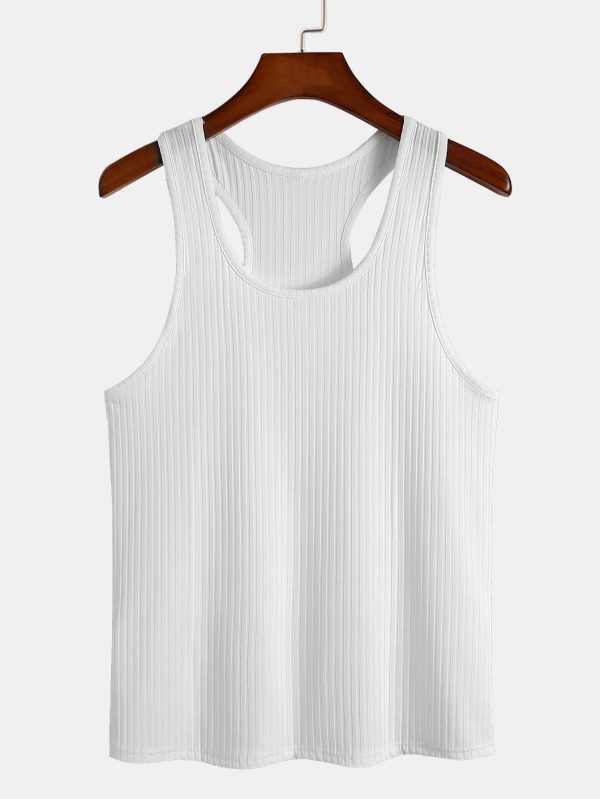 Basic Slim Ribbed Racer Back Tank