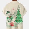 Men's Casual Short Sleeve Hawaiian Shirt with Chest Pocket Print
