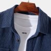 Long Sleeved Corduroy Button Up Shirt With Pockets