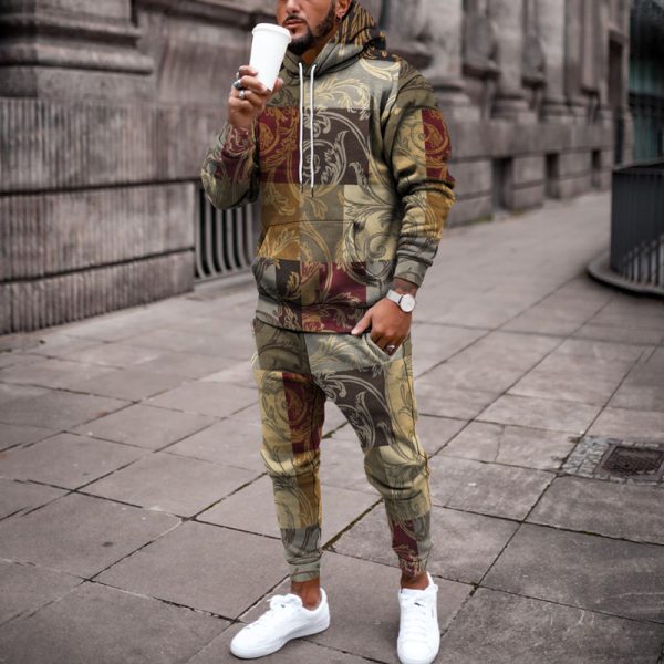 Men's Personalized Printed Hoodie Set 005