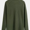 Long Sleeve Arc Hem Waffle Henley Shirt