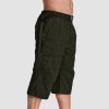 b3e5f2af648e2ae9f26226750bf0af04720ce7f220387f78f347d6e2ee9a8a40.jpg Men Summer Casual 3/4 Long Cargo Shorts Twill Cotton Elastic Waist Multiple Pockets Comfortable Capris Trousers