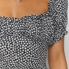 Sexy Square Collar Printed Split Dress