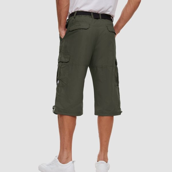 b6483ce57500d8db9beb8c80de9dab3f94a1bef96234d778694f072504f9e466.jpg Men 3/4 Cargo Shorts Cotton Lightweight Ripstop with Multi-Pockets