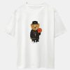 Basketball Bear Print Drop Shoulder Oversize T-Shirt & Jersey Basketball Shorts