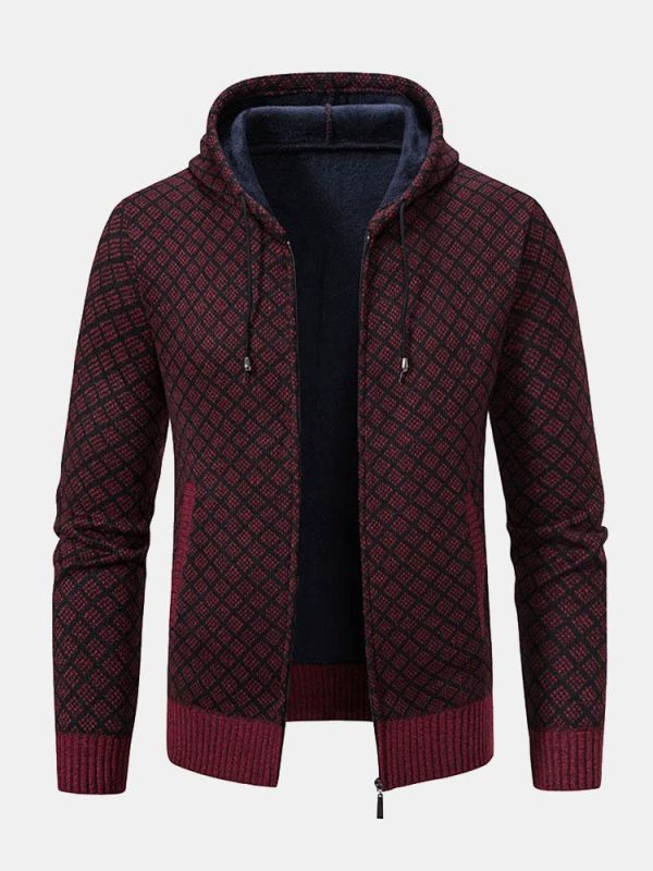 b739318e9e04da8a81b455d44bccb7a2a2ade339090d4be15e999e5d6f3b23f0.jpg Diamond Pattern Zip Hooded Sweater