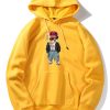 Hip Hop Style Bear Print Hoodie