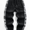 Corduroy Paisley Print Panel Pants