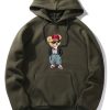 Hip Hop Style Bear Print Hoodie