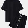 Heavy Weight Oversize T-Shirt &  Loose Fit Drawstring Waffle Shorts