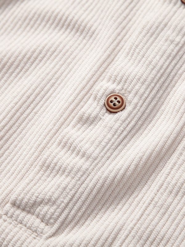 Long Sleeve Polo Collar Corduroy Shirt