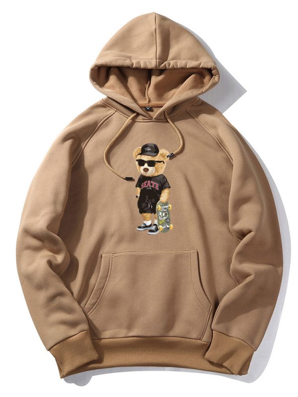 Skate Bear Print Hoodie