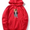 Hip Hop Style Bear Print Hoodie