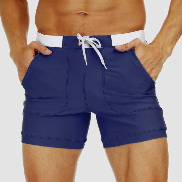 b8f7063c1a076de3fffd626ddc5cc3b62a4350ee6ca63683fe67fa6a362a38cf.jpg Men's Swim Trunks Square Leg with Pockets Mesh Lining Beach Shorts Underwear