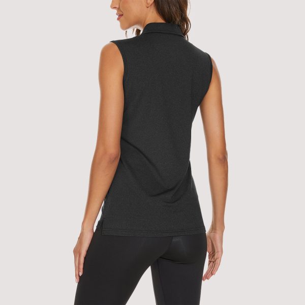 Women's Polo T-Shirts Sleeveless Tennis Golf Tee Shirts 4-Button
