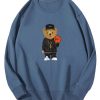 Basketball Bear Print Cotton Sweatshirt