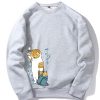 Cute Cat Print Raglan Sleeve Sweatshirt