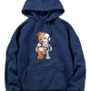 Skeleton Bear Print Hoodie