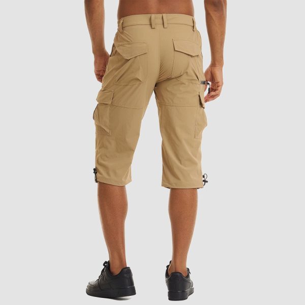 ba7a3a2bf598913cbb8b53f450ca4a7bf75d23222fe020d697930fc17c147605.jpg Men's Workout Gym Shorts with 7 Pockets Quick Dry 3/4 Capri for Hiking