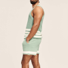 Suitmens Men's Casual Knit Sleeveless Athletic Shorts Set 02