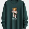 Astronaut Bear Print Relax Fit Sweatshirt