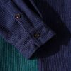 Corduroy Color Block Patchwork Shirt