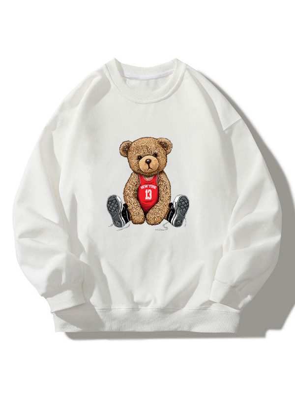 New York Bear Print Relaxed Sweatshirt