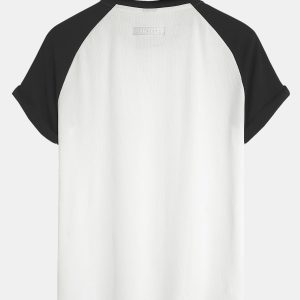Muscle Fit Paneled Textured T-Shirt