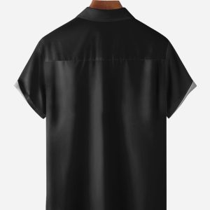 Gnomes Chest Pocket Short Sleeve Bowling Shirt