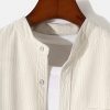 Long Sleeve Stand Collar Corduroy Shirt