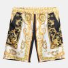 Baroque Print Button Up Shirt & Shorts