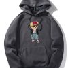 Hip Hop Style Bear Print Hoodie