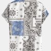 Paisley Print Button Up Shirt #Random Pattern Design# & Shorts