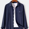 Long Sleeve Flap Pocket Corduroy Shirt