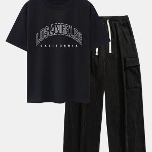 c118e3011bbb357c9999f982f953aae89cf21a47d738d4d3454d05adc618f053.jpg Los Angeles Print Heavy Weight Oversize T-Shirt & Loose Fit Corduroy Cargo Pants