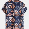 Geometric Print Shirt & Swim Shorts