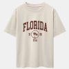 Florida Palm Tree Print Heavy Weight Oversize T-Shirt & Twill Jacquard Shorts