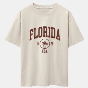 c2a05af762addd2d25c4f6540f6f9e621a4d1338c9c1b926d8a6abd79a4dd608.jpg Florida Palm Tree Print Heavy Weight Oversize T-Shirt & Twill Jacquard Shorts