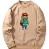 Guitar Bear Print Raglan Sleeves Sweatshirt